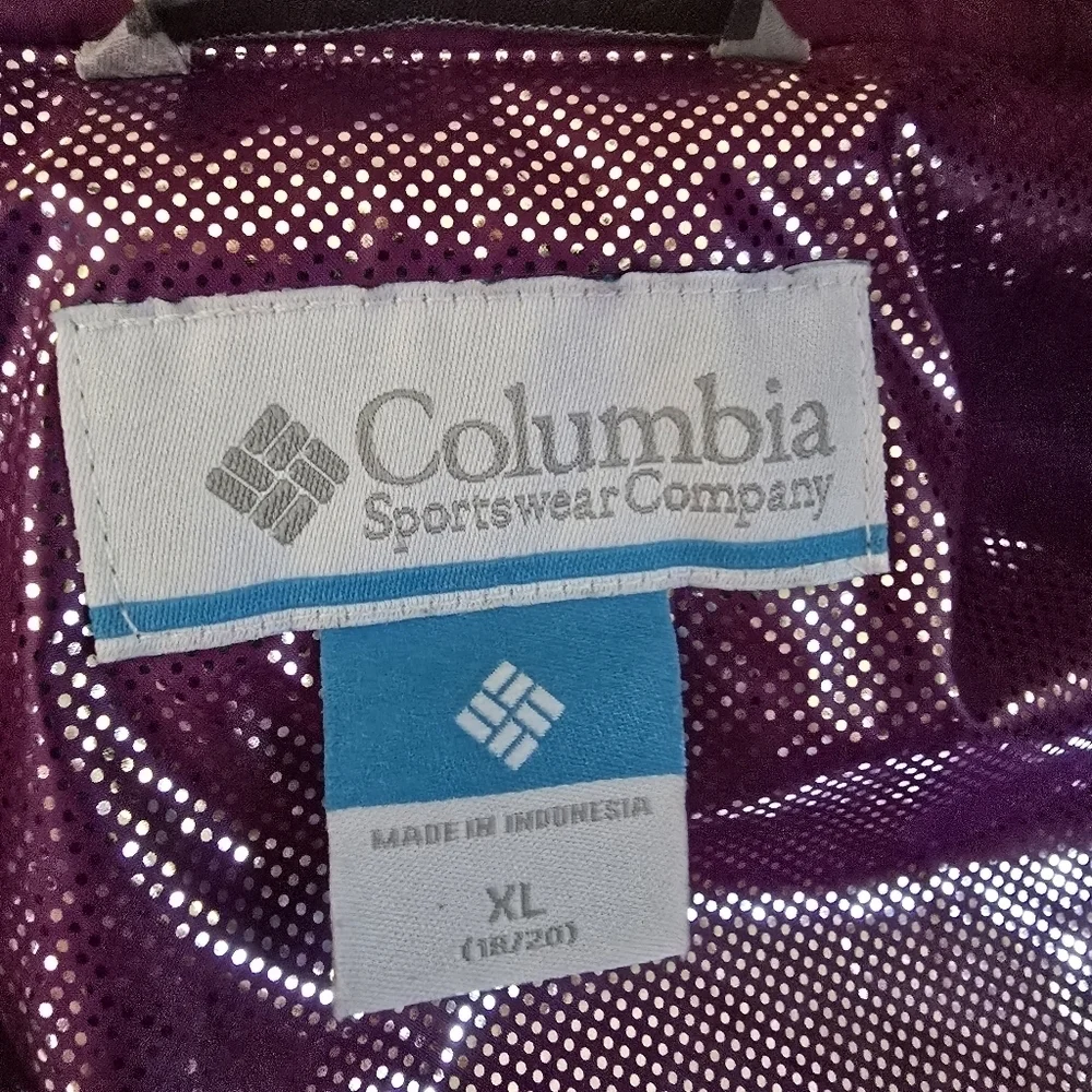 NWOT Columbia Girls Outgrown Omni-Tech Vibrant Purple Ski Jacket Winterwear XL